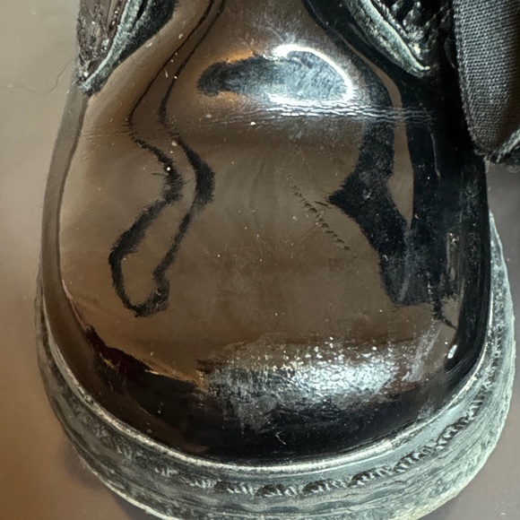 Geox Breathable Girls Black Patent Leather Boots With Velvet Laces - Sz 6 1/2 - Picture 3 of 12